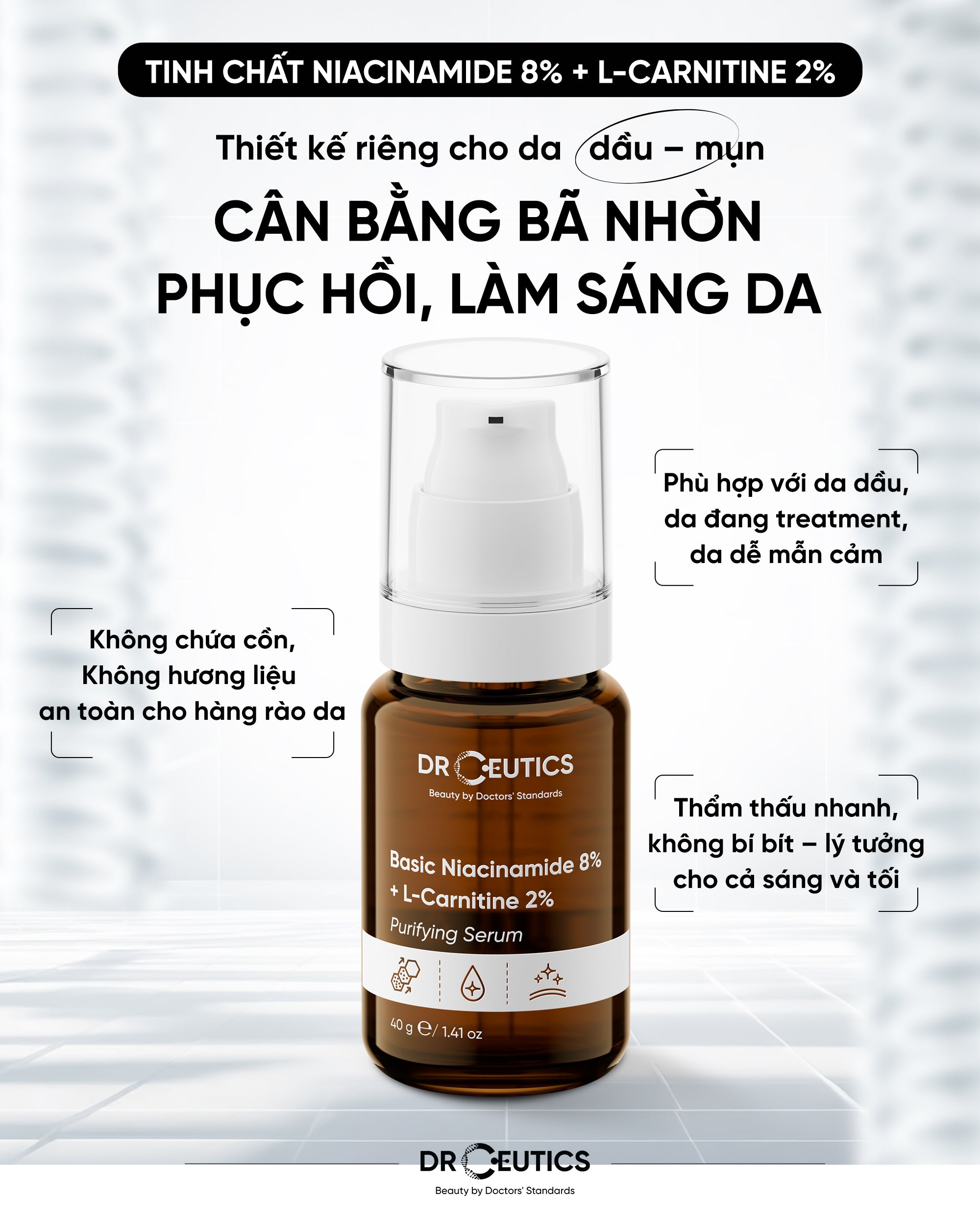 Basic Niacinamide 8% + L-Carnitine 2_ Purifying Serum 40g