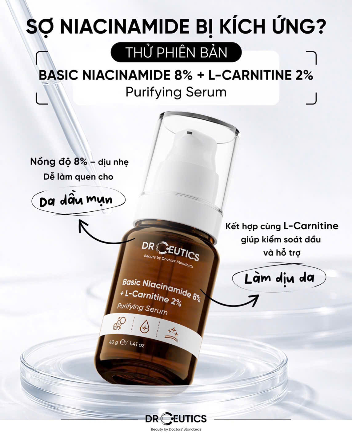 Basic Niacinamide 8% + L-Carnitine 2_ Purifying Serum 40g